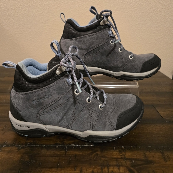 Columbia Newton Ridge Gray/Blue Hiking Boots Size 6.5 - Picture 2 of 7